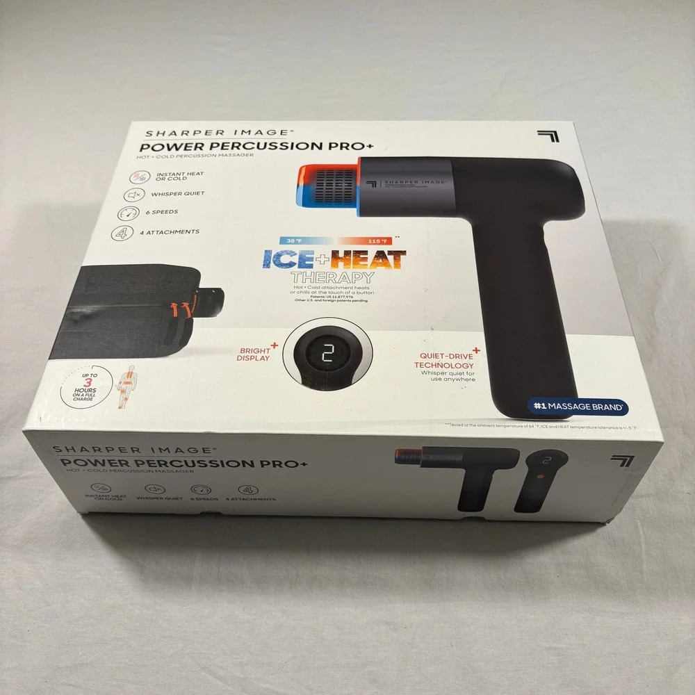 Sharper Image Power Percussion Pro Hot Cold Attachment Massager 4 Speeds‎ USB C